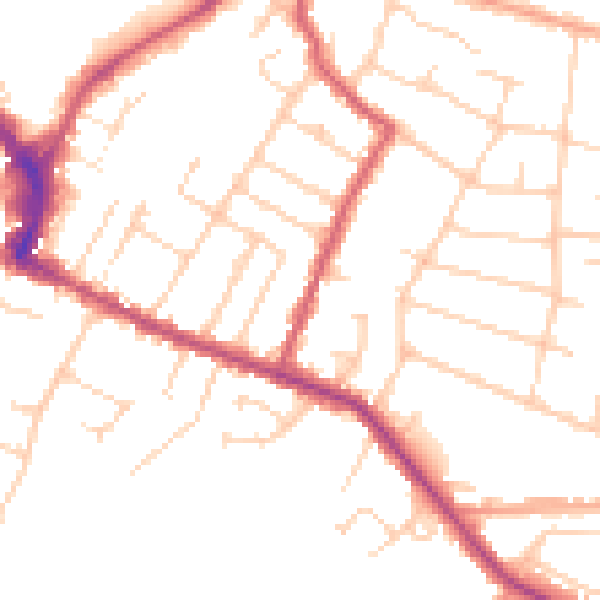 Daytime road noise heatmap for RH13 5SJ