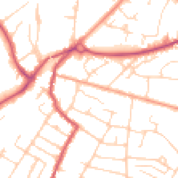 Daytime road noise heatmap for RH13 5SS