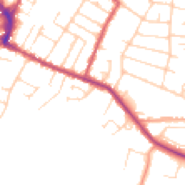 Daytime road noise heatmap for RH13 5TG