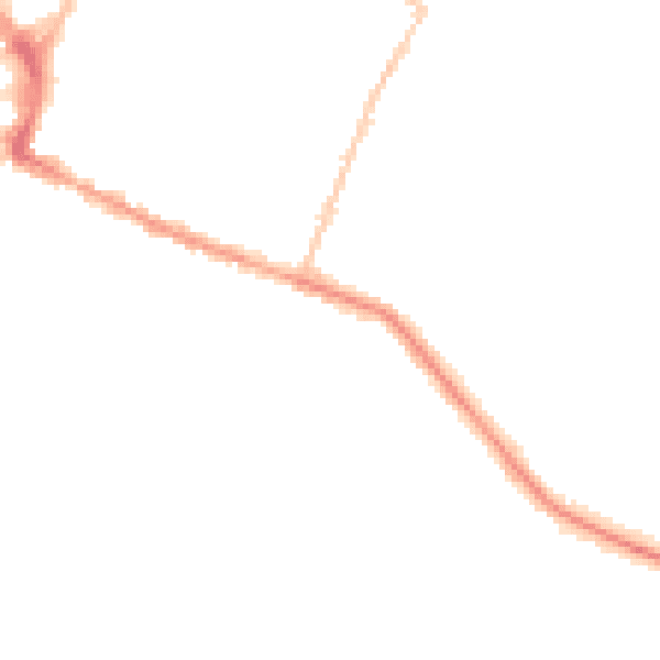 Night-time road noise heatmap for RH13 5TG