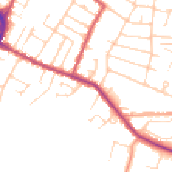 Daytime road noise heatmap for RH13 5TQ