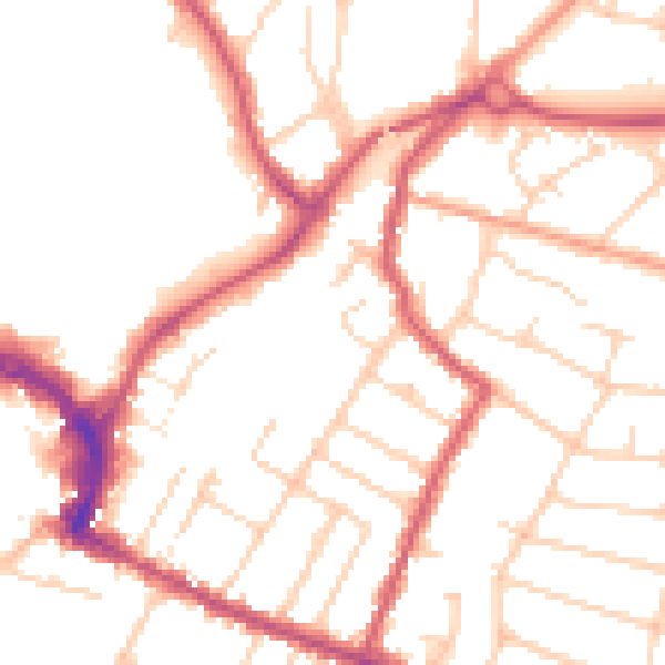 Daytime road noise heatmap for RH13 5US