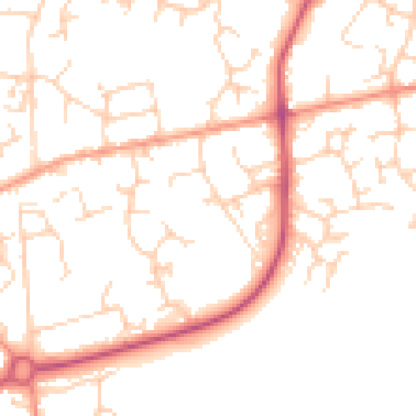Daytime road noise heatmap for RH13 6AF