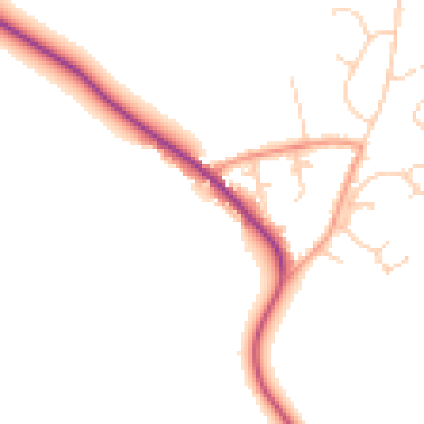 Daytime road noise heatmap for RH13 6GN