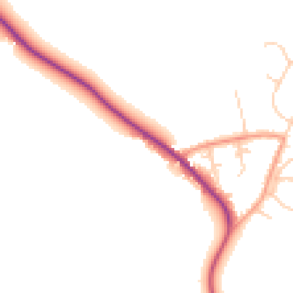 Daytime road noise heatmap for RH13 6HY