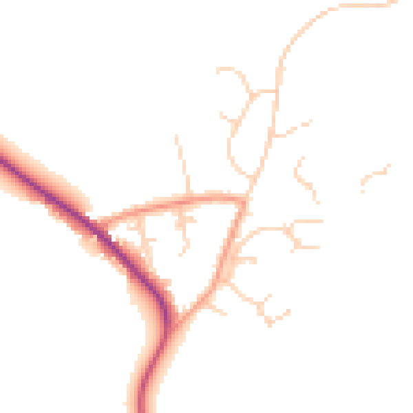 Daytime road noise heatmap for RH13 6JJ