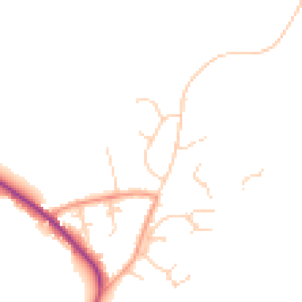 Daytime road noise heatmap for RH13 6JR
