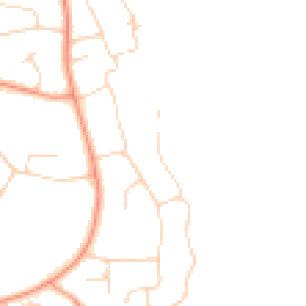 Daytime road noise heatmap for RH13 6LW