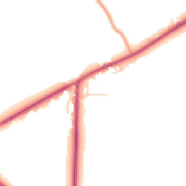 Daytime road noise heatmap for RH13 6NS