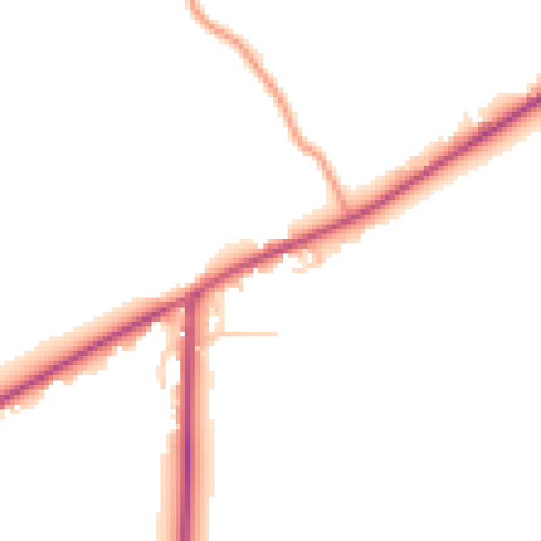 Daytime road noise heatmap for RH13 6NW