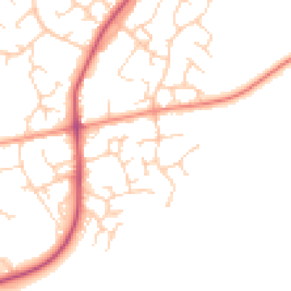 Daytime road noise heatmap for RH13 6RZ