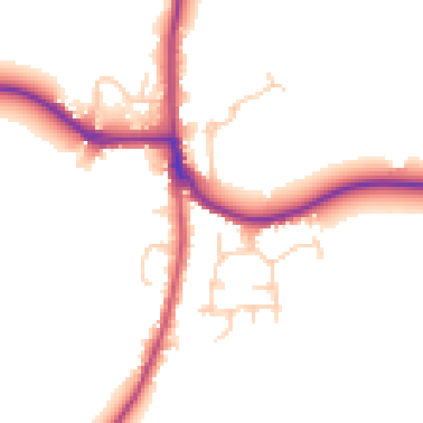 Daytime road noise heatmap for RH13 8AA