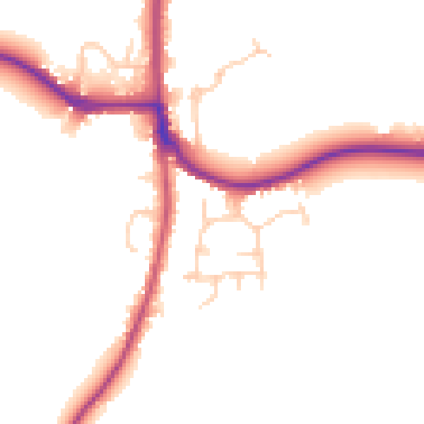 Daytime road noise heatmap for RH13 8AB