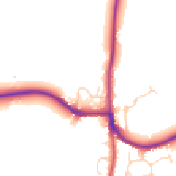 Daytime road noise heatmap for RH13 8AG