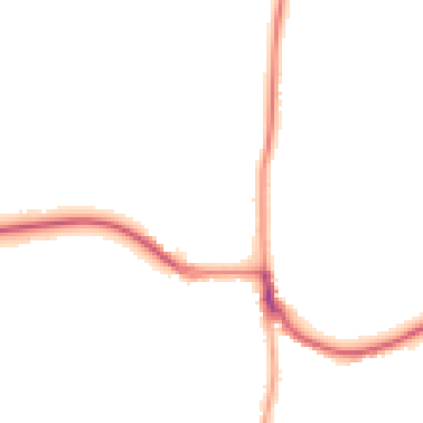 Night-time road noise heatmap for RH13 8AG