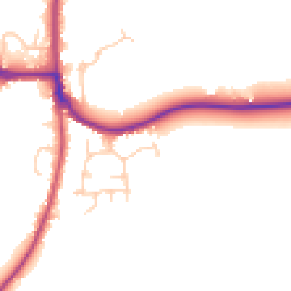 Daytime road noise heatmap for RH13 8AQ