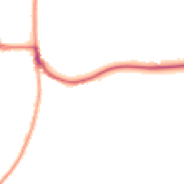 Night-time road noise heatmap for RH13 8AQ