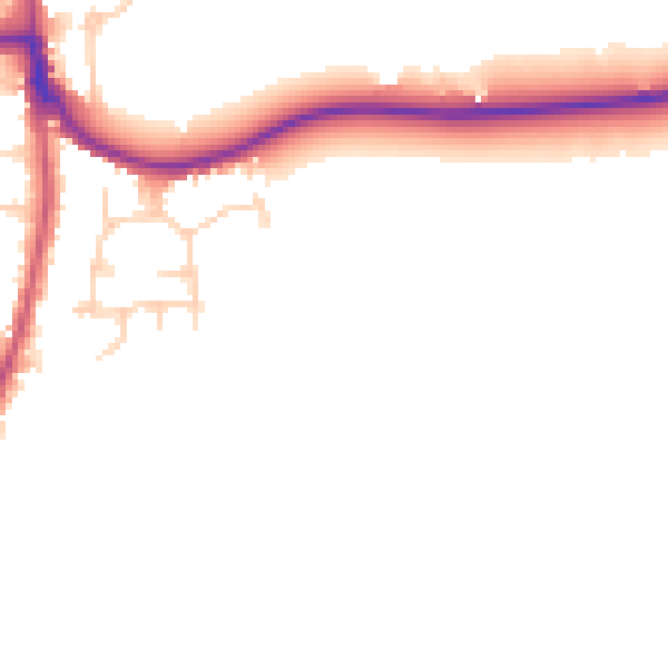 Daytime road noise heatmap for RH13 8AY