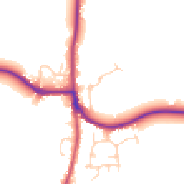 Daytime road noise heatmap for RH13 8BL