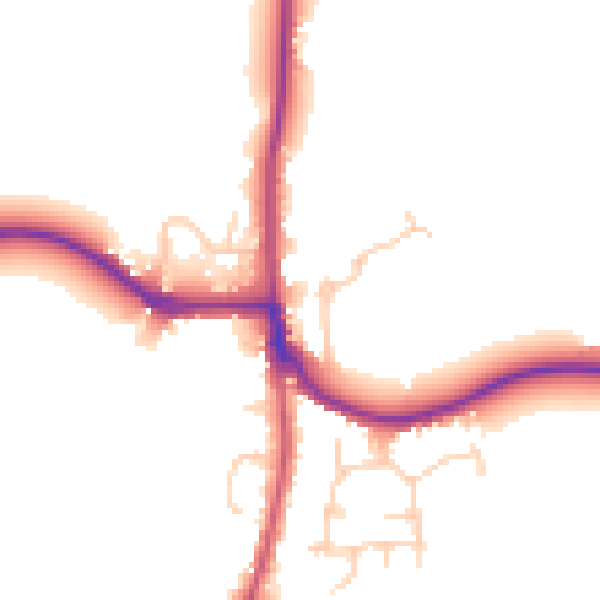 Daytime road noise heatmap for RH13 8BU