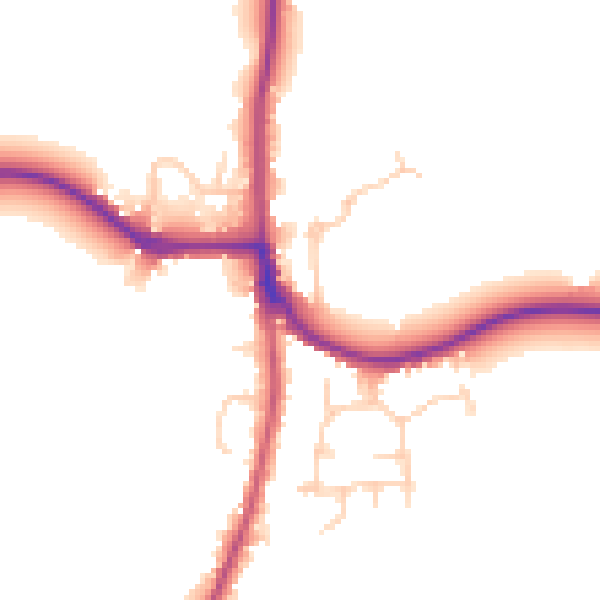 Daytime road noise heatmap for RH13 8BY