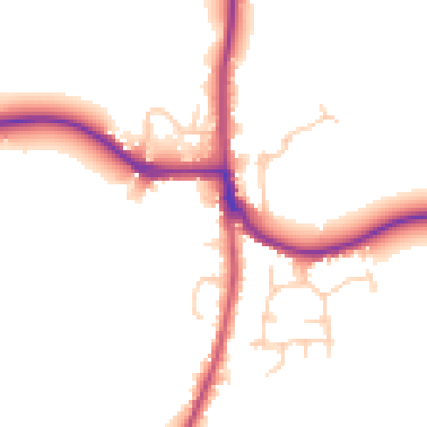 Daytime road noise heatmap for RH13 8BZ