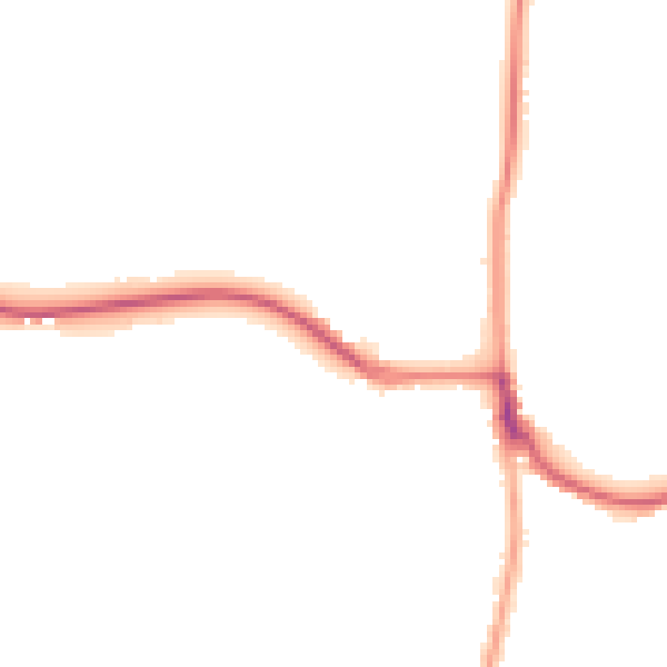 Night-time road noise heatmap for RH13 8DB