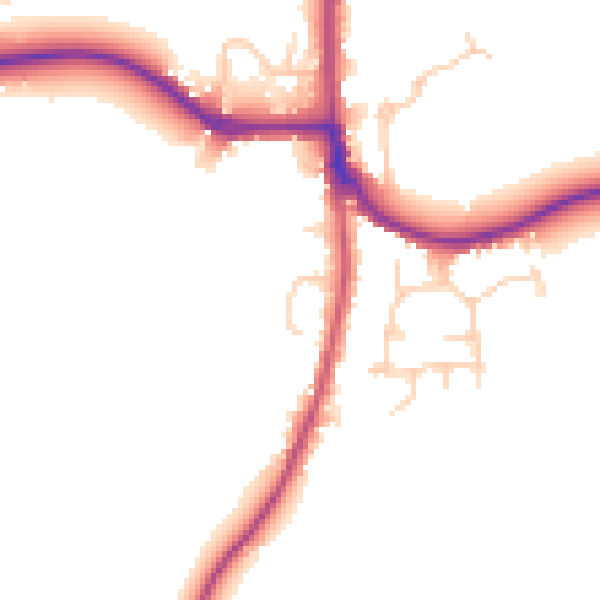 Daytime road noise heatmap for RH13 8DP