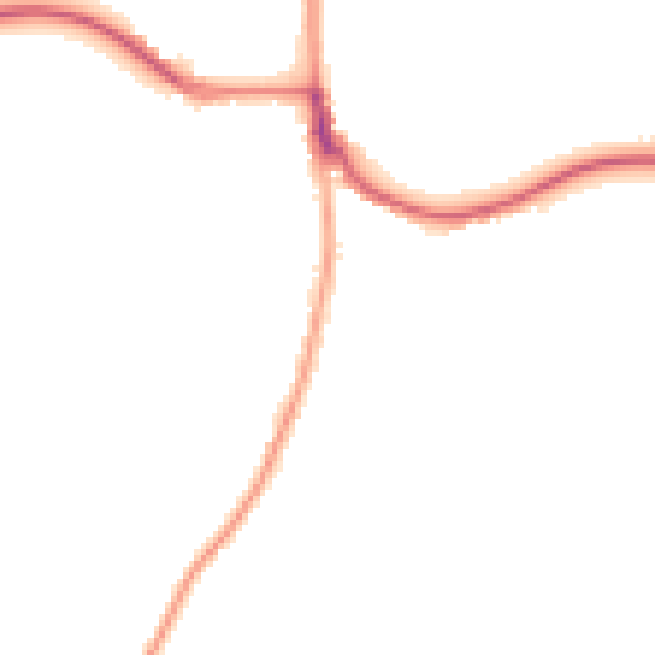 Night-time road noise heatmap for RH13 8DR