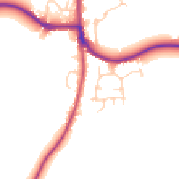 Daytime road noise heatmap for RH13 8DY
