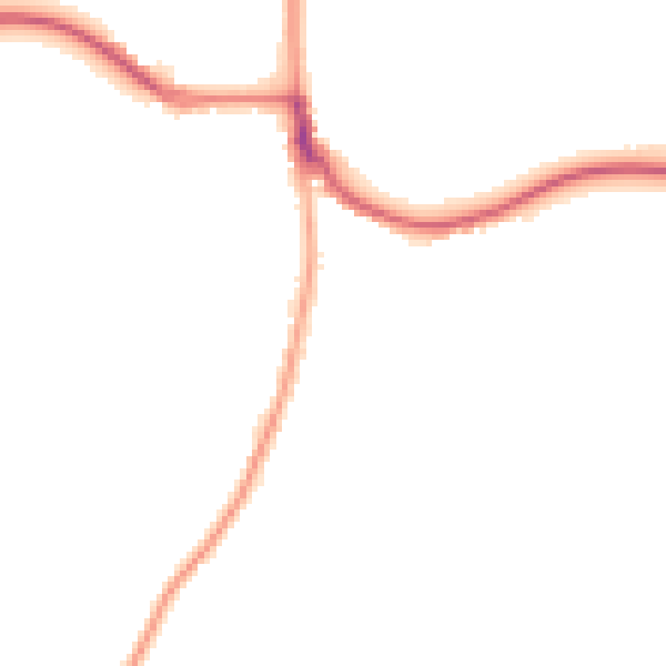 Night-time road noise heatmap for RH13 8DY