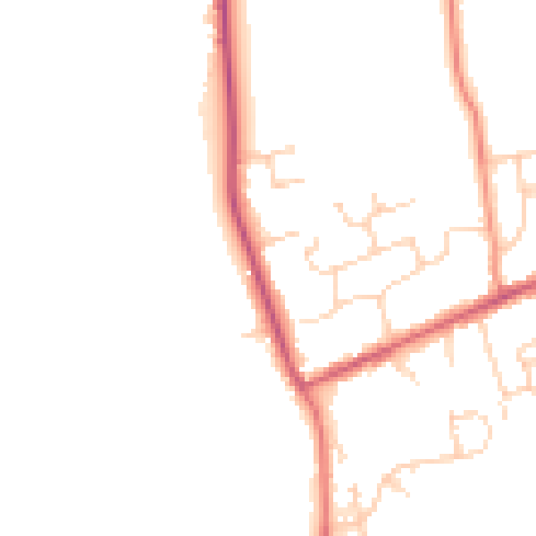 Daytime road noise heatmap for RH13 8GW
