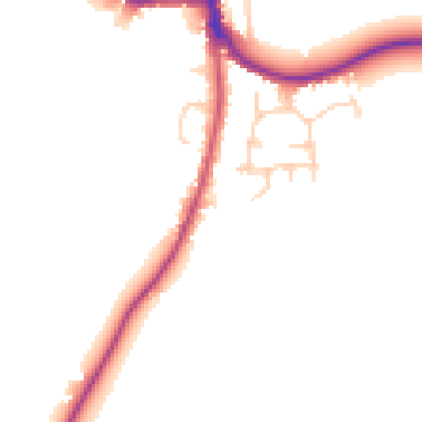 Daytime road noise heatmap for RH13 8GZ