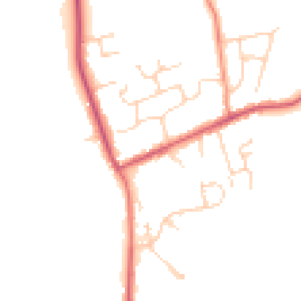 Daytime road noise heatmap for RH13 8HX