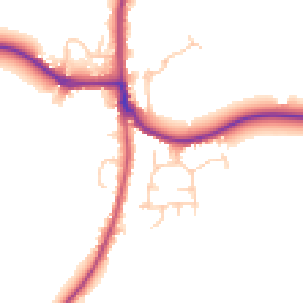 Daytime road noise heatmap for RH13 8PW