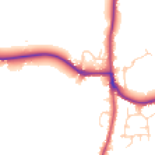 Daytime road noise heatmap for RH13 8QZ