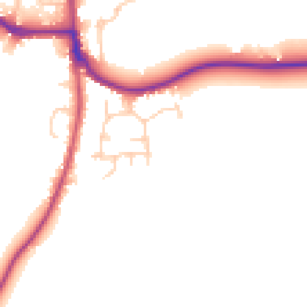 Daytime road noise heatmap for RH13 8RR