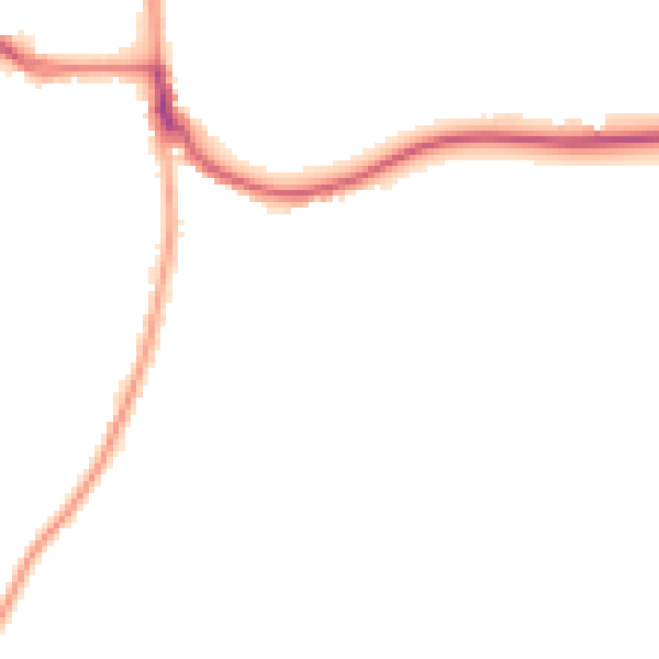 Night-time road noise heatmap for RH13 8RR