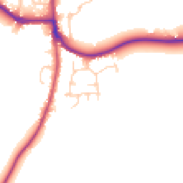 Daytime road noise heatmap for RH13 8RS