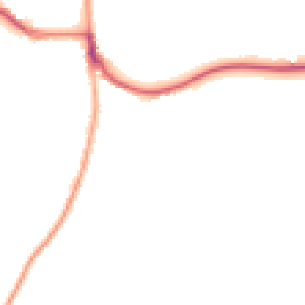 Night-time road noise heatmap for RH13 8RS