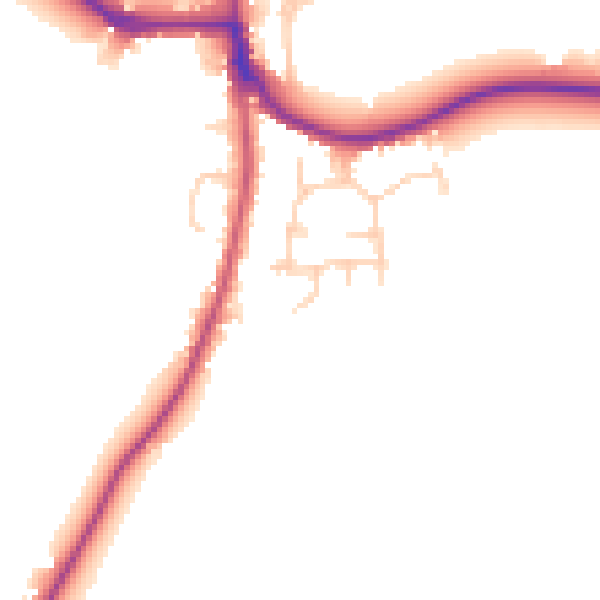 Daytime road noise heatmap for RH13 8RU