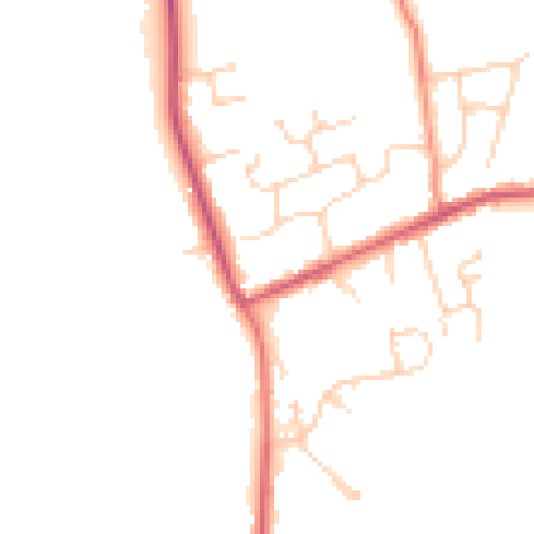 Daytime road noise heatmap for RH13 8WB