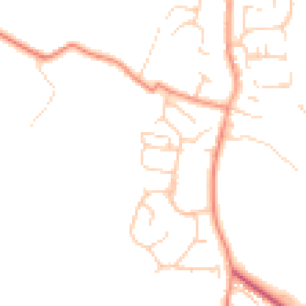 Daytime road noise heatmap for RH13 9EJ