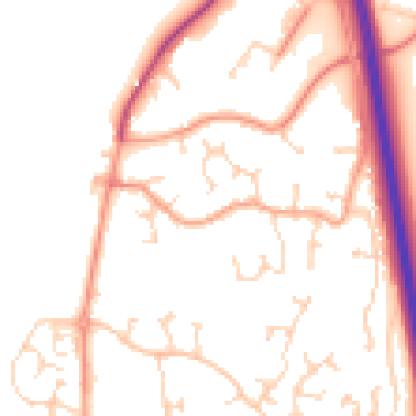Daytime road noise heatmap for RH13 9GH