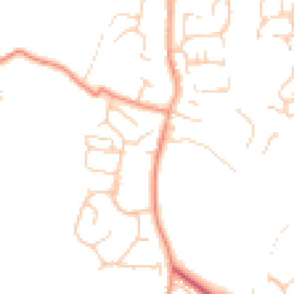 Daytime road noise heatmap for RH13 9UB