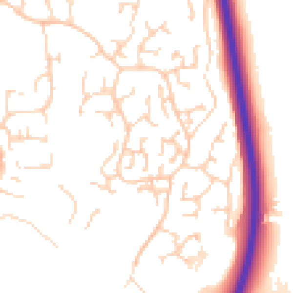 Daytime road noise heatmap for RH13 9XF