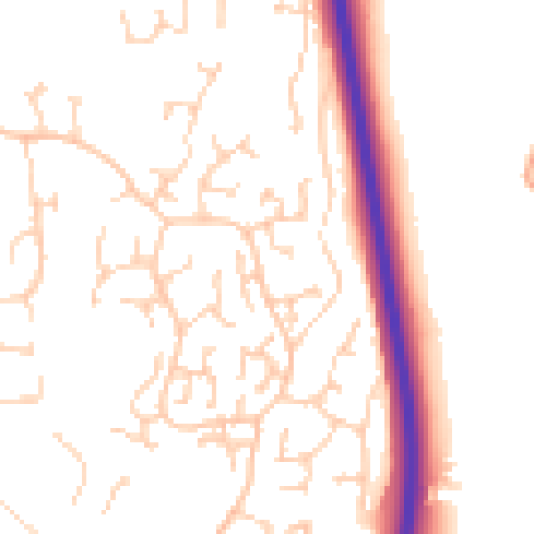 Daytime road noise heatmap for RH13 9XS