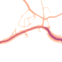 Daytime road noise heatmap for RH14 0BH