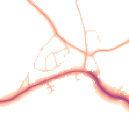 Daytime road noise heatmap for RH14 0BW