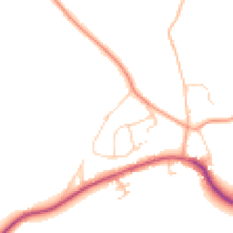 Daytime road noise heatmap for RH14 0BZ